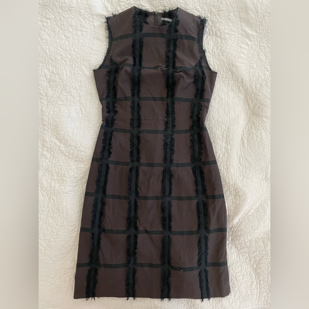 Rallier Black and Brown Grid Mini Dress